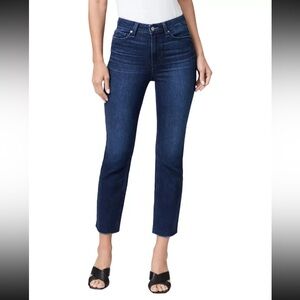 Paige Cindy High Rise Straight Ankle in Promise Raw Edge Hem Size 27